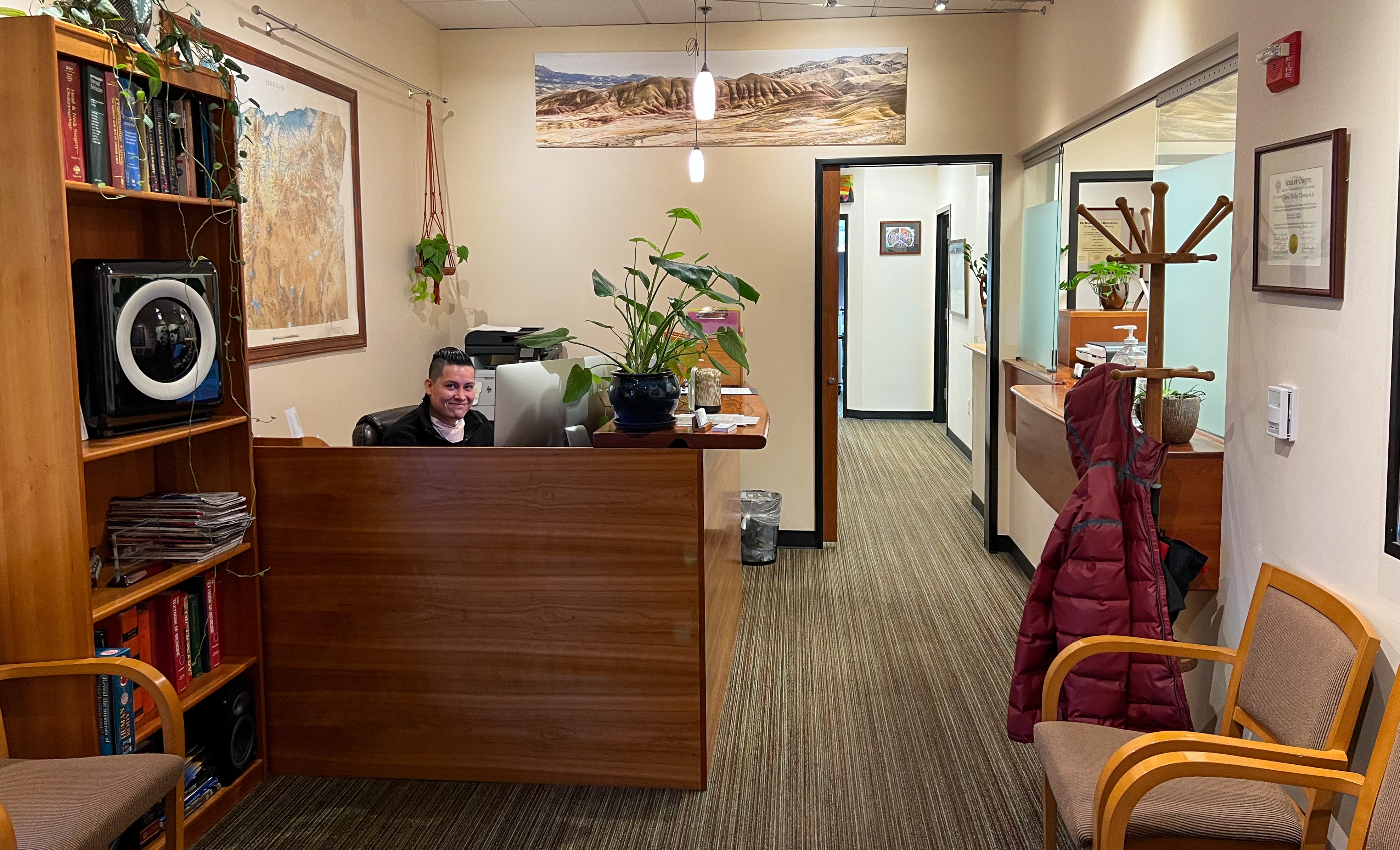 Front desk in the waiting room